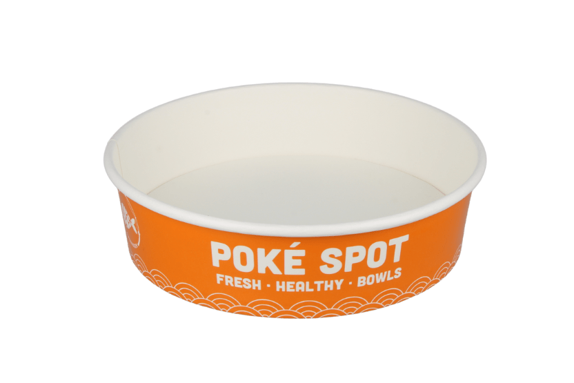 TakeAware.nl Salade Poke Bowl 900ml 30oz Ø184mm white-Poke Spot custom