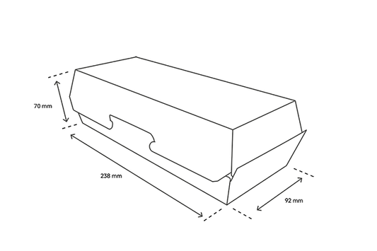 takeaware.nl Friet- en snackbakjes Panini/baguette box 26,5x12,2x7cm karton BIO