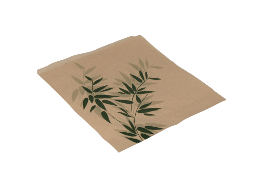 takeaware.nl Papieren zakken Hamburger zakje 17x18cm bamboe vetvrij papier BIO