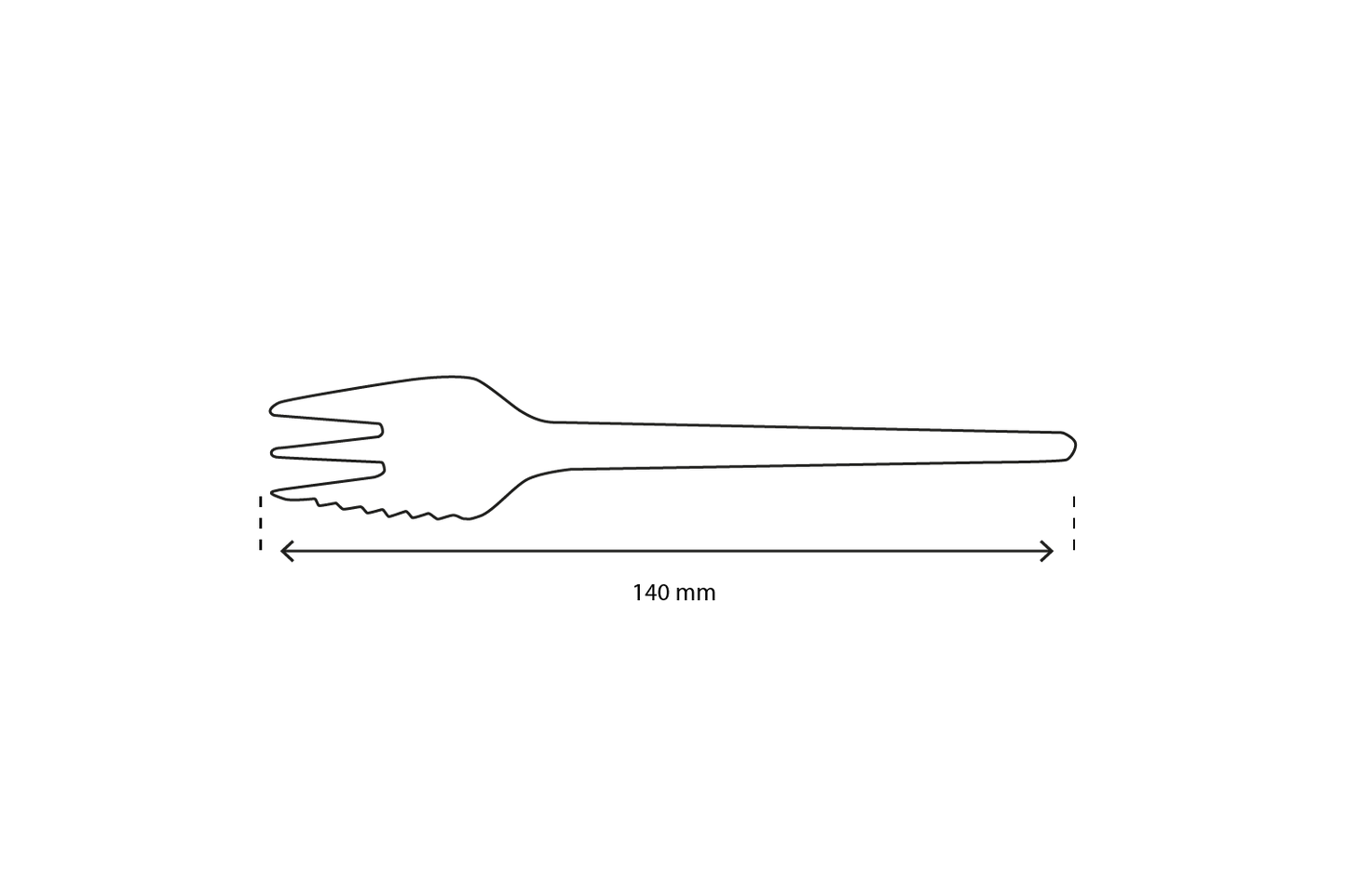 takeaware.nl Bestek Houten vork met tanding 140mm BIO (doos)