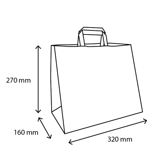 takeaware.nl Papieren tassen Papieren tassen Groot kraft 32+16x27cm gerecycled