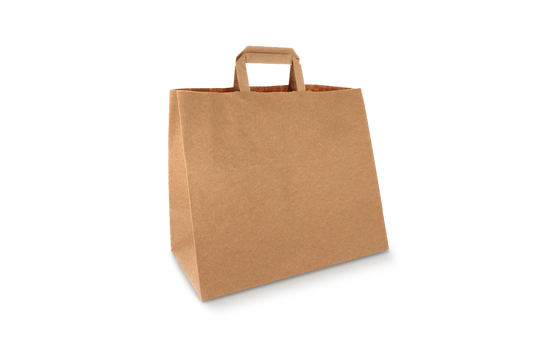 Paper carrier bags Large Brown 32+16x27cm recycled