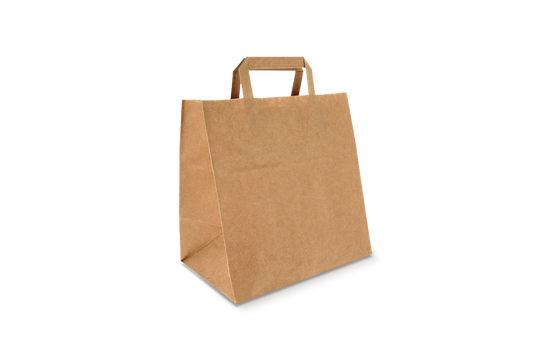 Paper carrier bags Medium Brown 26+17x27cm recycled