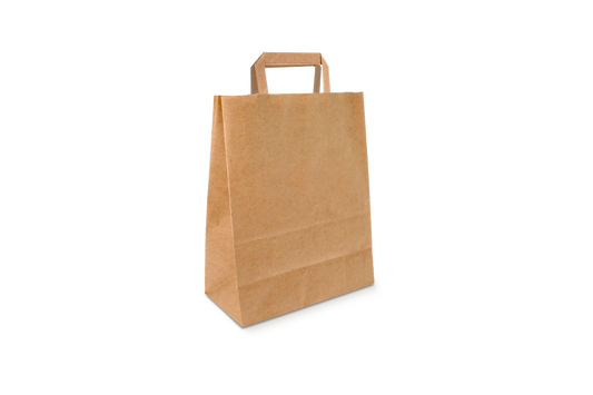 Paper carrier bags Small Brown 22+10x28cm recycled