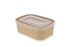 takeaware.nl Maaltijdbakken en schalen Transparante deksel kraft bakken 500-650-750-1000ml