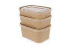 takeaware.nl Maaltijdbakken en schalen Transparante deksel kraft bakken 500-650-750-1000ml