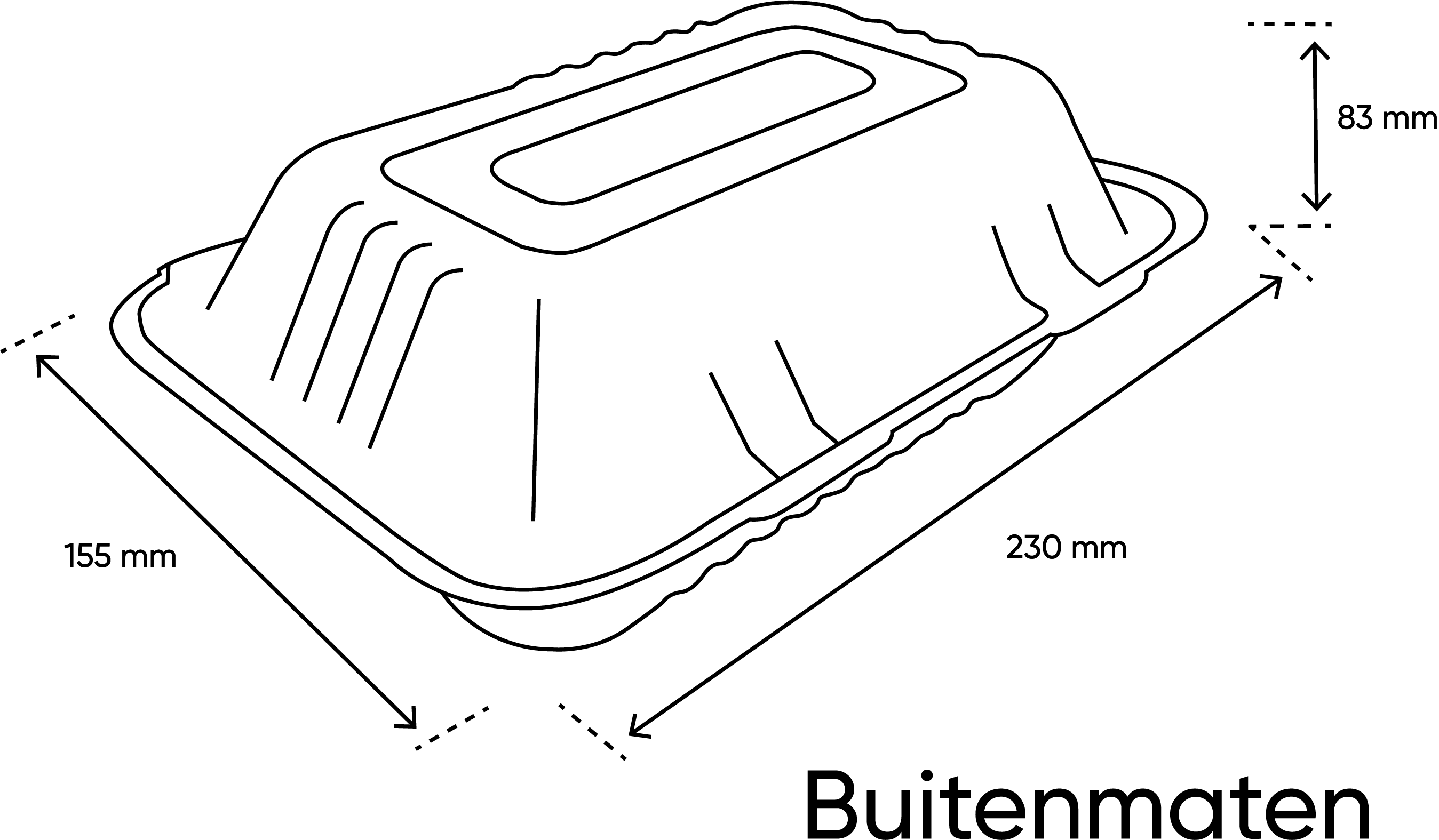 takeaware.nl Maaltijdbakken en schalen Lunch/loempia box IP10 suikerriet BIO