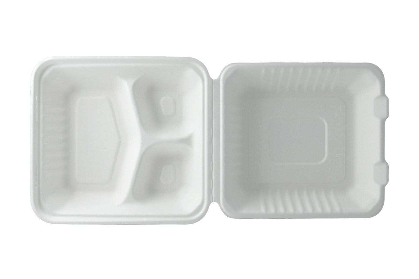 takeaware.nl Maaltijdbakken en schalen Menubox 3-vaks Klein suikerriet Plastic- en Pfas-vrij BIO