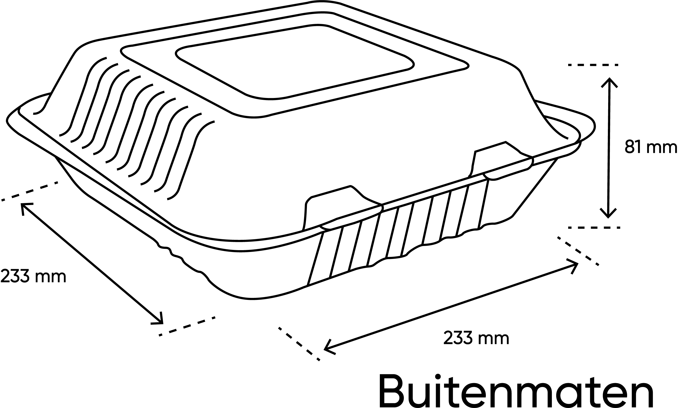 takeaware.nl Maaltijdbakken en schalen Menubox 1-vaks Middel suikerriet BIO