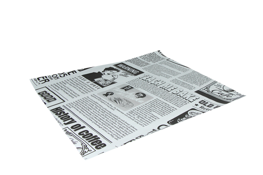 Greaseproof paper 33x38cm hamburger sheets FSC®Mix newspaper white