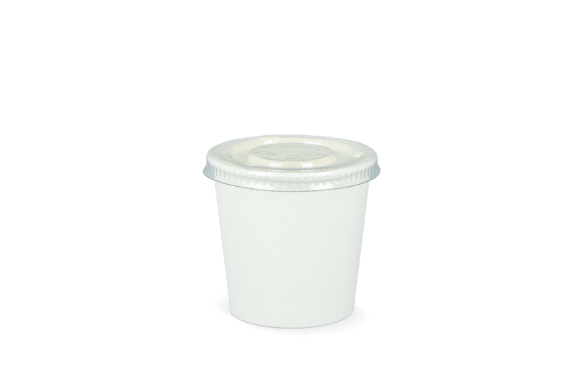 takeaware.nl Saus- en amusebakjes Kartonnen Saus Cup 3oz 90ml Ø62mm Wit