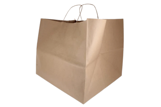  Paper pizza carrier bags Brown 36.5+33x32cm BIO