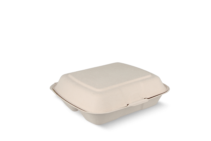 takeaware.nl Maaltijdbakken en schalen Menubox 3-vaks IP4 suikerriet BIO