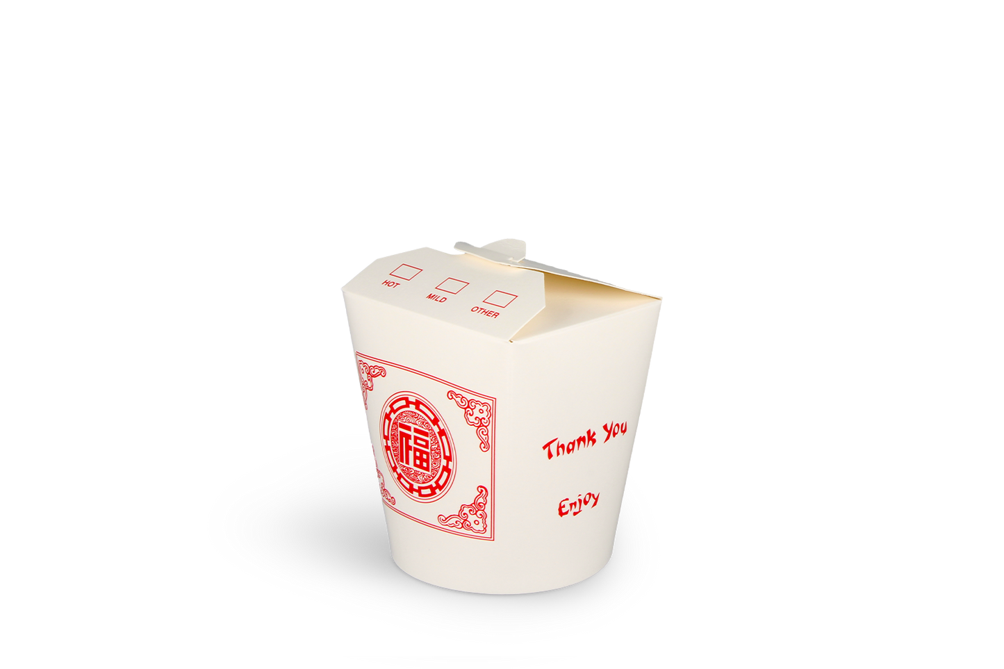 takeaware.nl Wok to go bekers Wok to Go beker 16oz 400 ml karton wit met rood