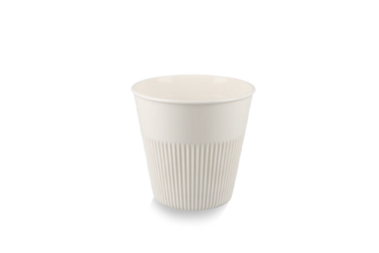 Gobelet à café réutilisable 230cc 8oz Ø89mm nervurée blanc