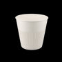 Reusable coffee cup 230cc 8oz Ø89mm ribbed white