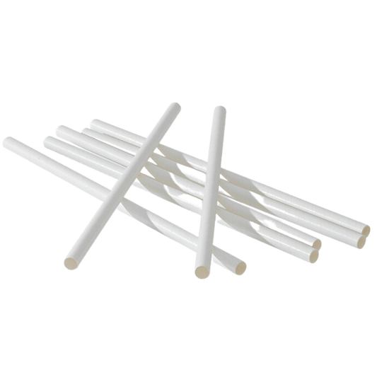 Paper straws white 210x8mm