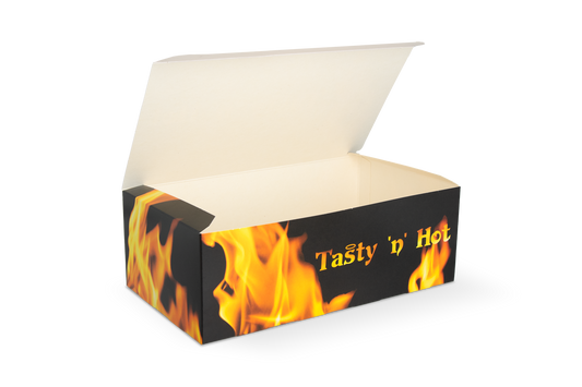 takeaware.nl Maaltijdbakken en schalen Fried Chicken box middel 17,8x10,6x7cm Tasty 'n Hot