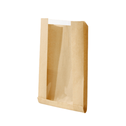 Bread sack with window 16+20x22cm kraft