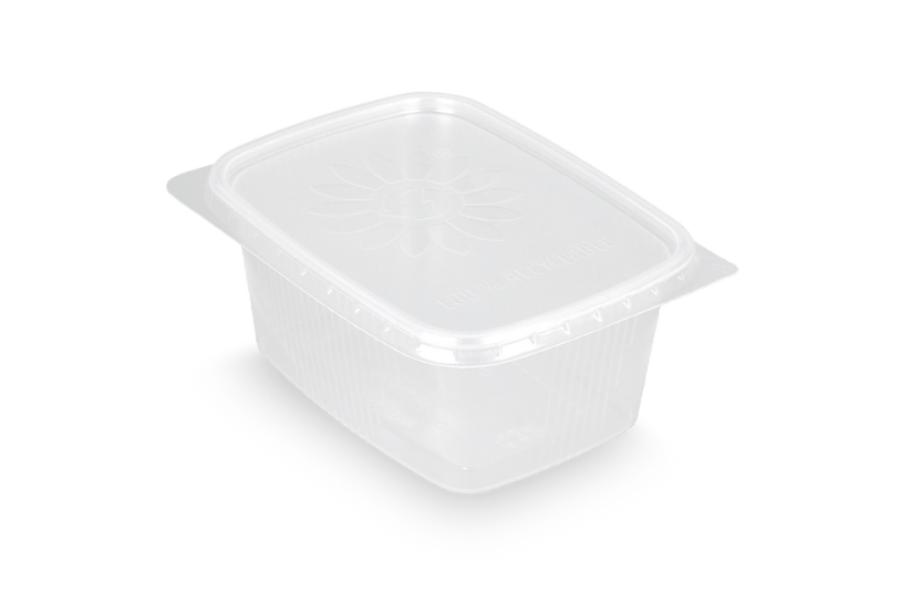 takeaware.nl Saus- en amusebakjes Salade & Saus bakjes 250ml 108mm rechthoekig transparant