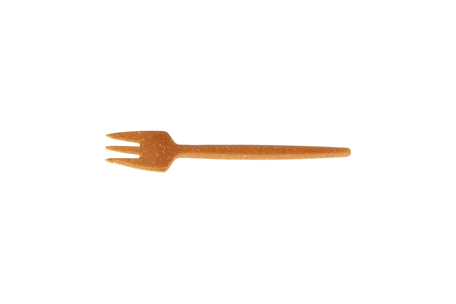 Reusable snack fork with cutting edge 130mm brown bio