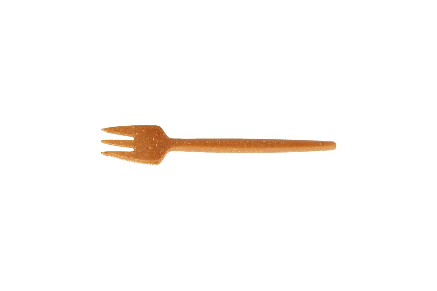 Reusable snack fork with cutting edge 130 mm wood look