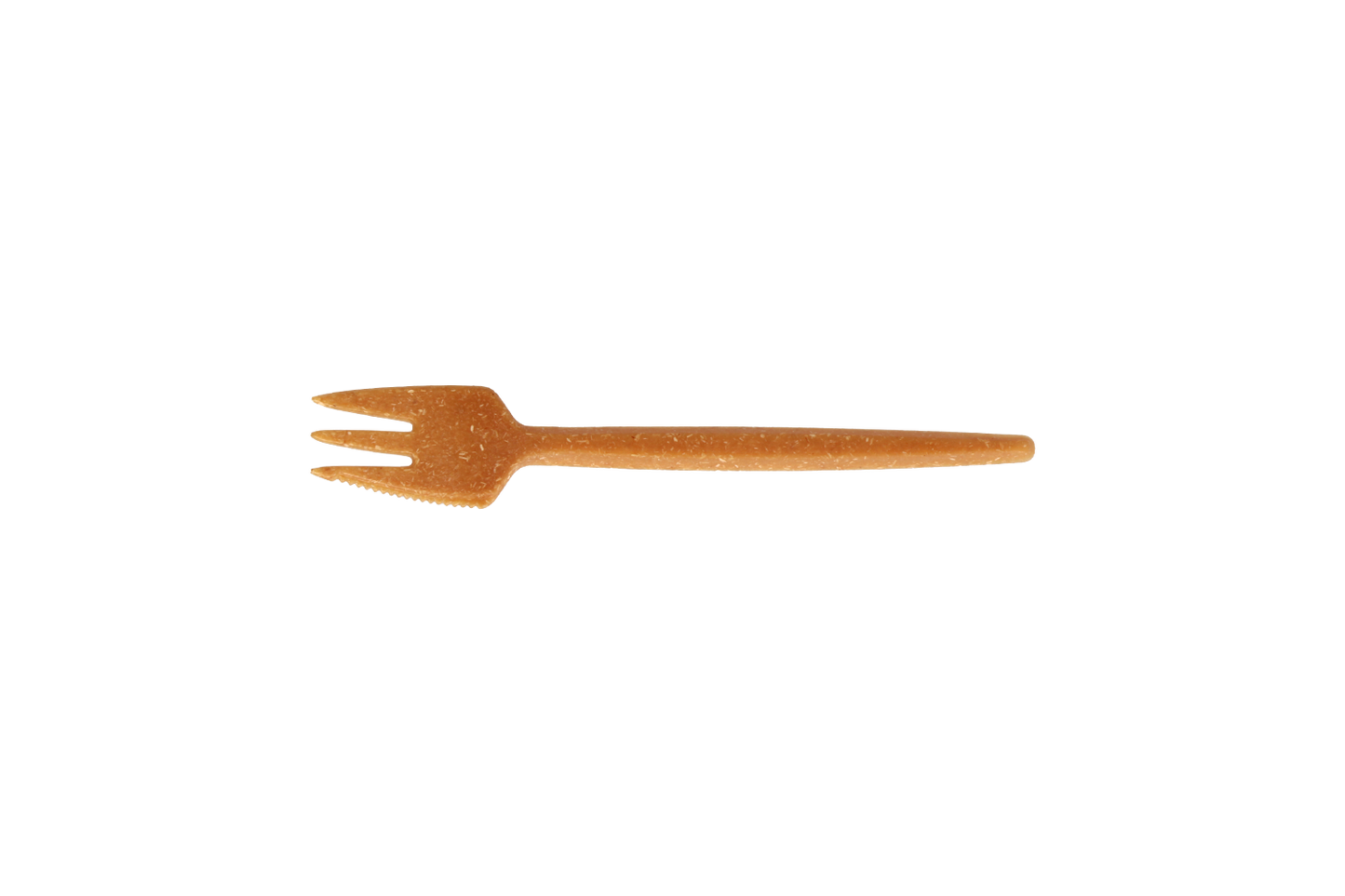 Reusable snack fork with cutting edge 130mm brown bio