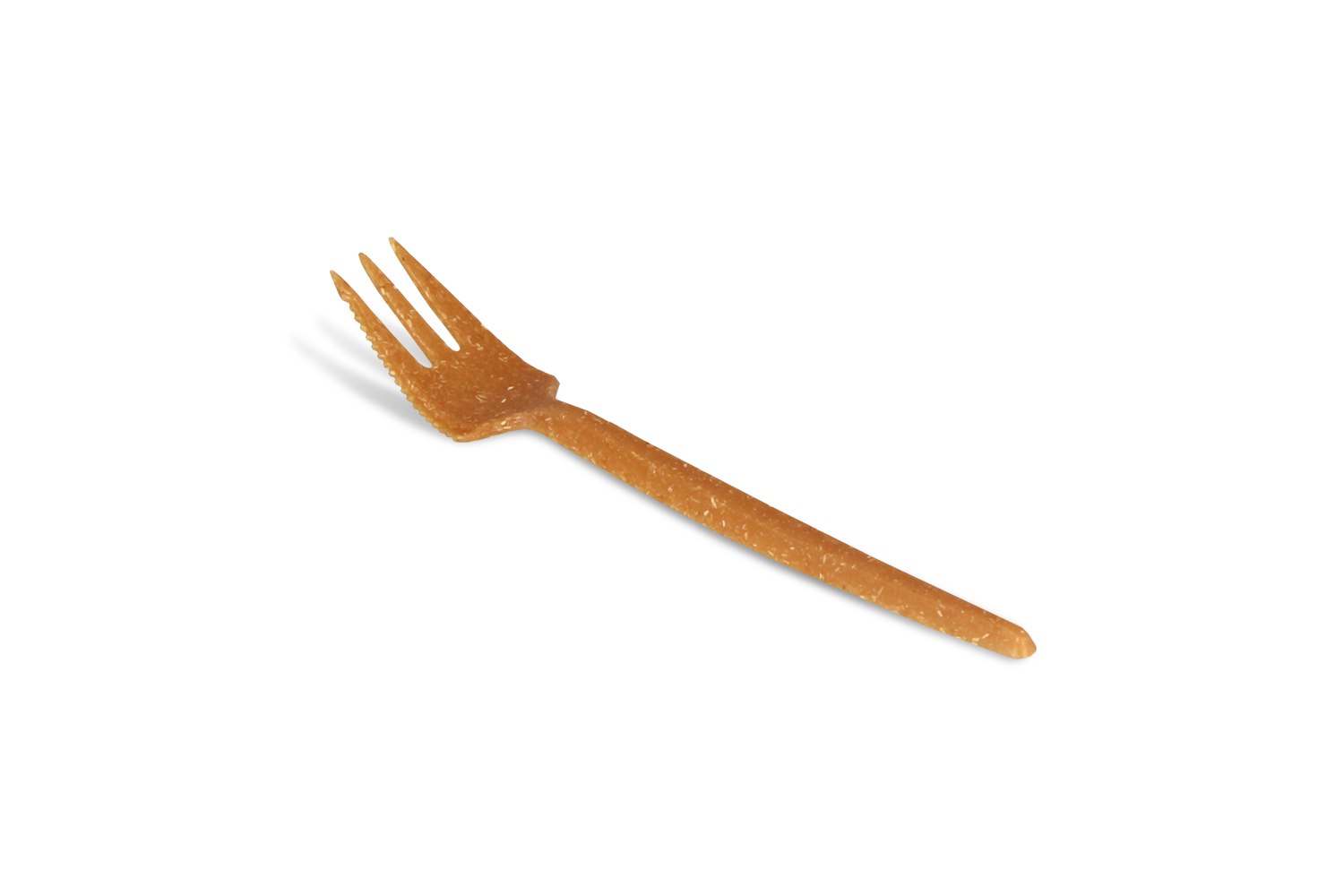 Reusable snack fork with cutting edge 130 mm wood look