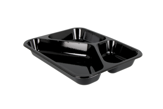 CPET tray black 3 vak 1001.01 226x177x31mm