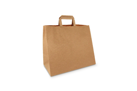 Paper carrier bags Large Brown 32+17x27cm BIO