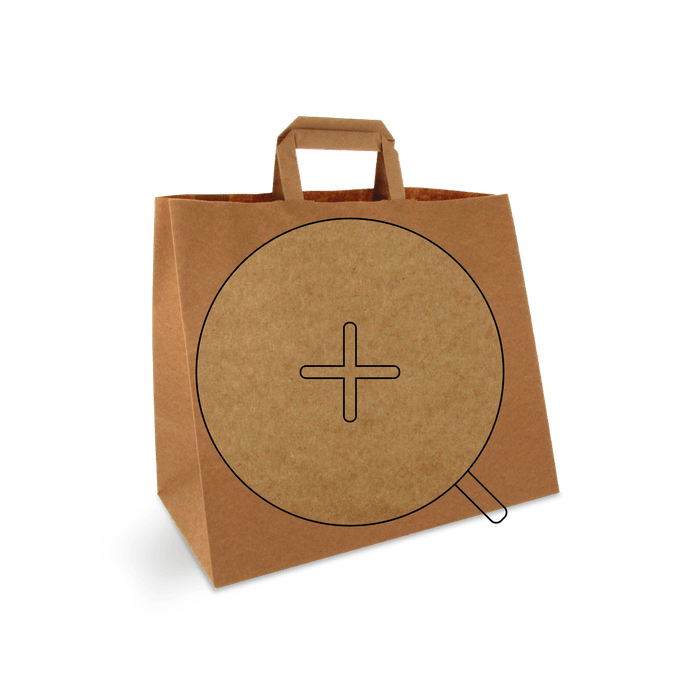 Paper carrier bags Large Brown 32+17x27cm BIO