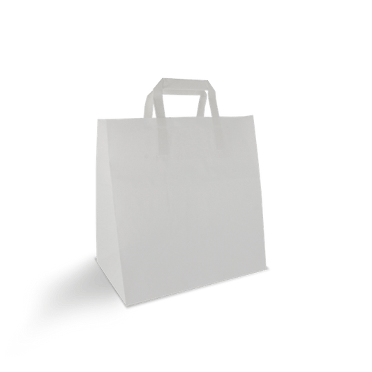 Paper carrier bags Medium White 26+17x27cm BIO