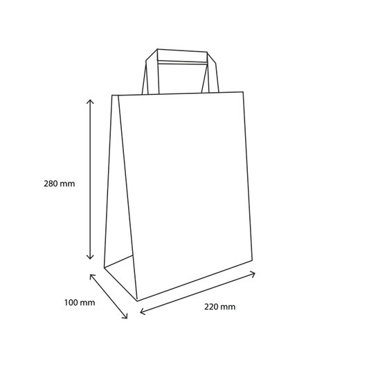 Paper carrier bags Small White 22+10x28cm BIO