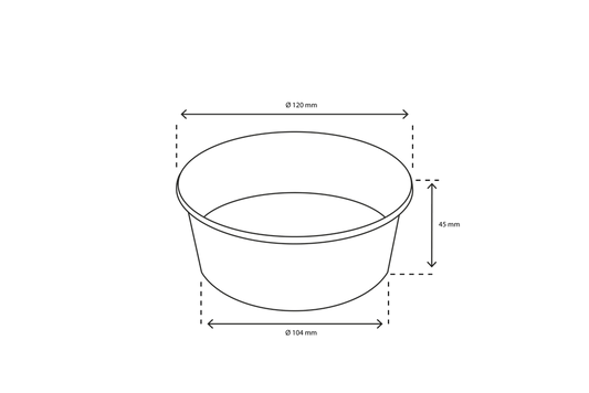 takeaware.nl Saladebakken en bowls Salade & Saus cups 360ml 12oz Ø120mm kraft BIO