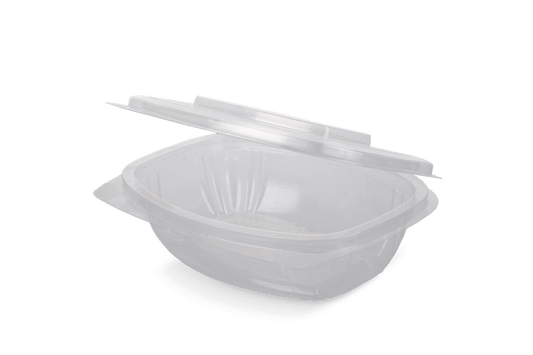 Salad container with hinged lid 375ml BIO