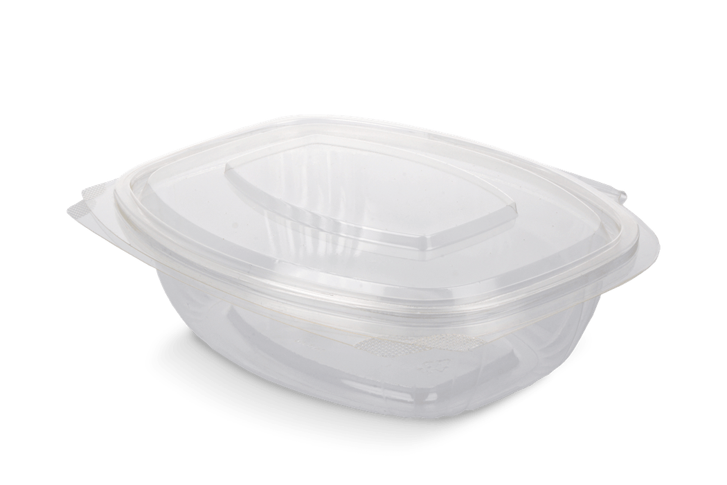 Salad container with hinged lid 750 ml BIO