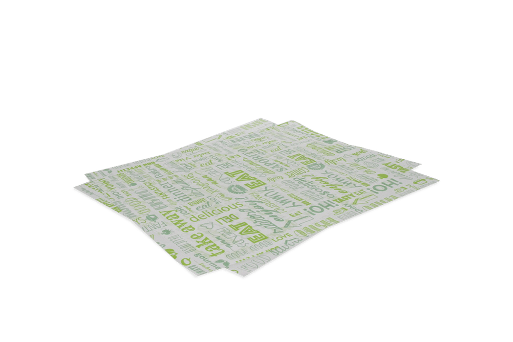 Greaseproof paper 28x34cm burger sheets green parole FSC®Mix BIO