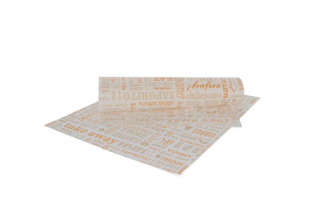 Vetvrij papier 28x34cm hamburgervellen oranje parole FSC®Mix BIO