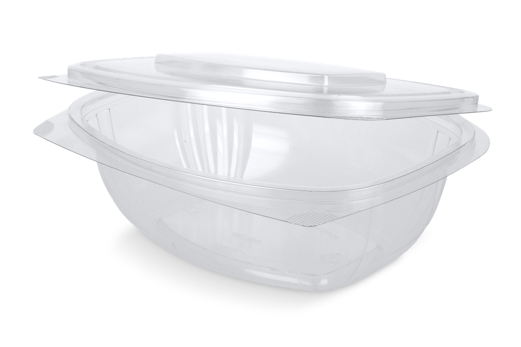Salad container with hinged lid 1000 ml rPET
