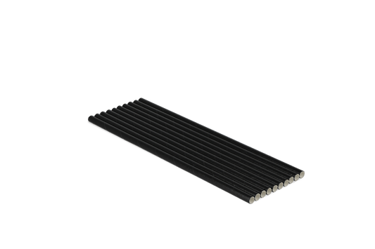 Papieren rietjes zwart 200x6mm BIO