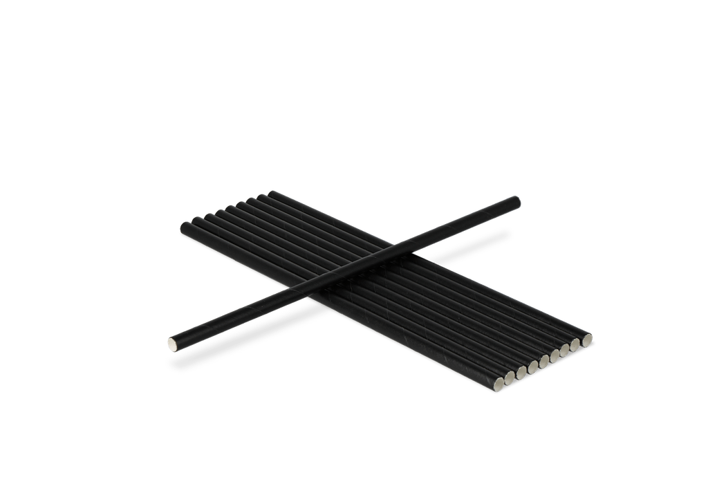 Paper straws black 200x6mm FSC®Mix BIO