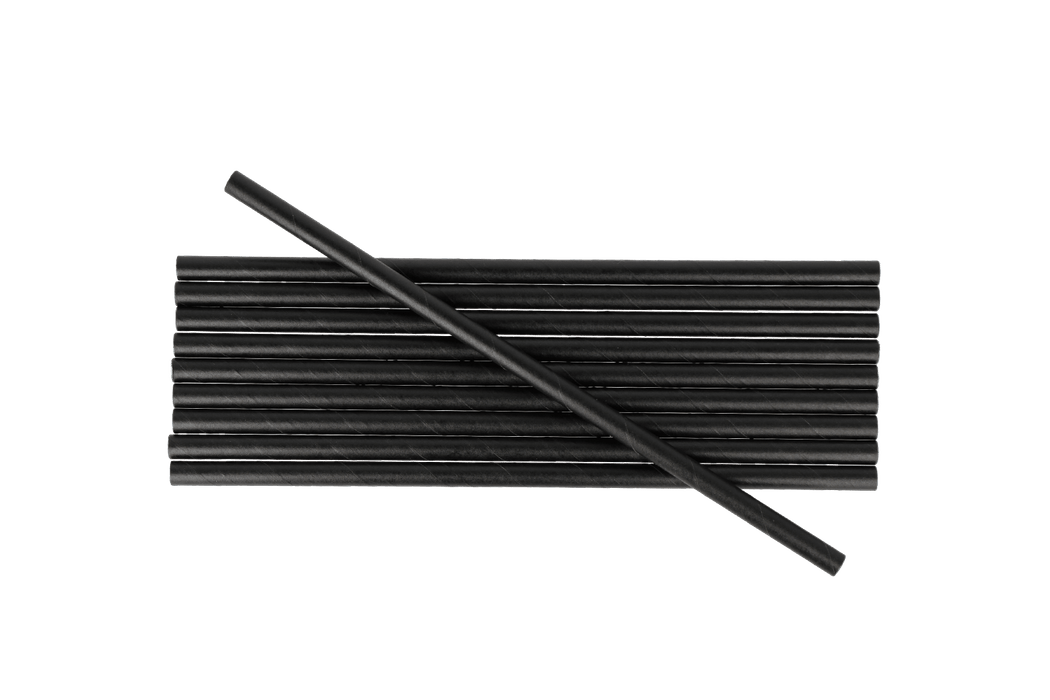 Paper straws black 200x6mm FSC®Mix BIO