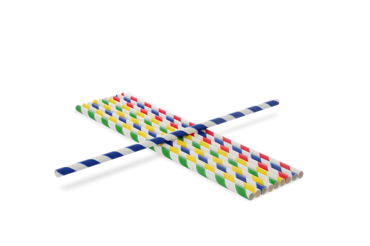 Paper straws color mix 230x6mm FSC®Mix BIO