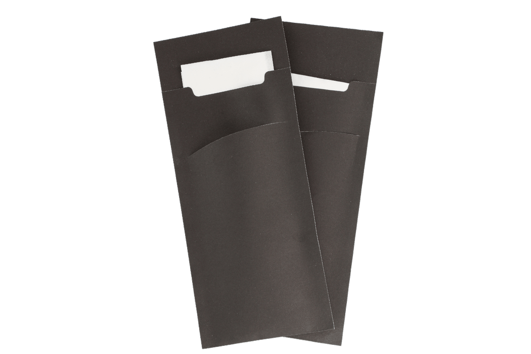 Cutlery bag pochette Black with white napkin FSC®Mix BIO