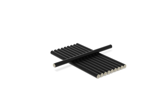 Paper straws black 150x8mm FSC® BIO