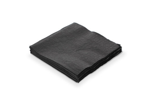 Napkin 2 ply 1/4 fold 24x24cm paper black BIO