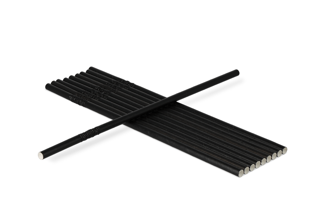 Paper bendable straws black 240x6mm FSC®Mix BIO