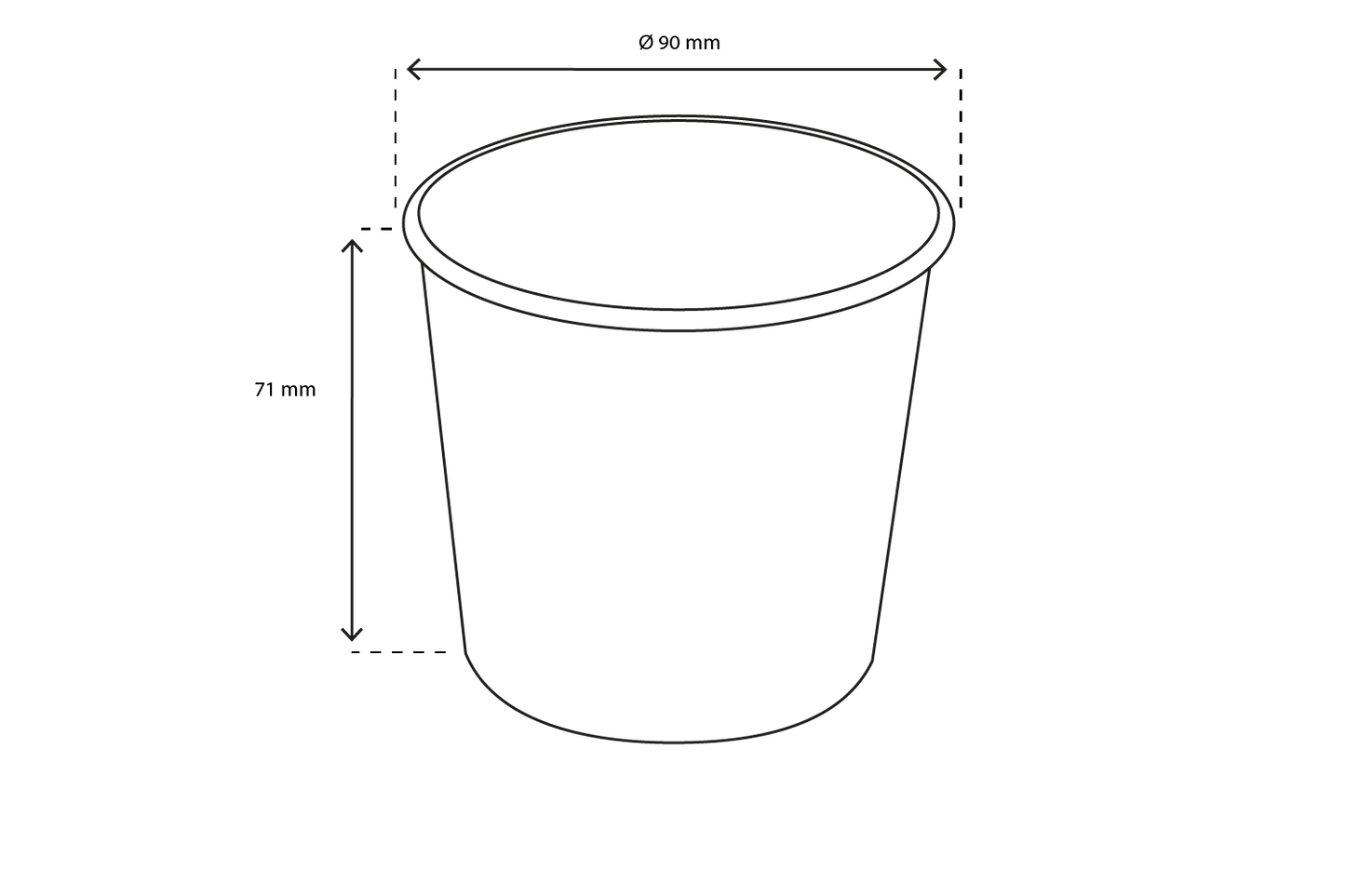 takeaware.nl IJsbekers IJsbeker 360ml Ø90mm 12oz karton zwart