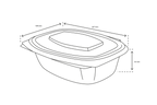 takeaware.nl Saladebakken en bowls Saladebakje met klapdeksel 750 ml BIO