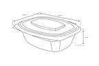 takeaware.nl Saladebakken en bowls Saladebakje met klapdeksel 1000 ml BIO